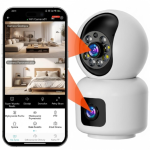 Inteligentna kamera bezpieczeństwa 3MP 2K, monitor dla dziecka i zwierząt domowych, kolorowa widoczność nocna, detekcja ruchu, łatwa instalacja, przechowywanie w chmurze/na karcie SD
